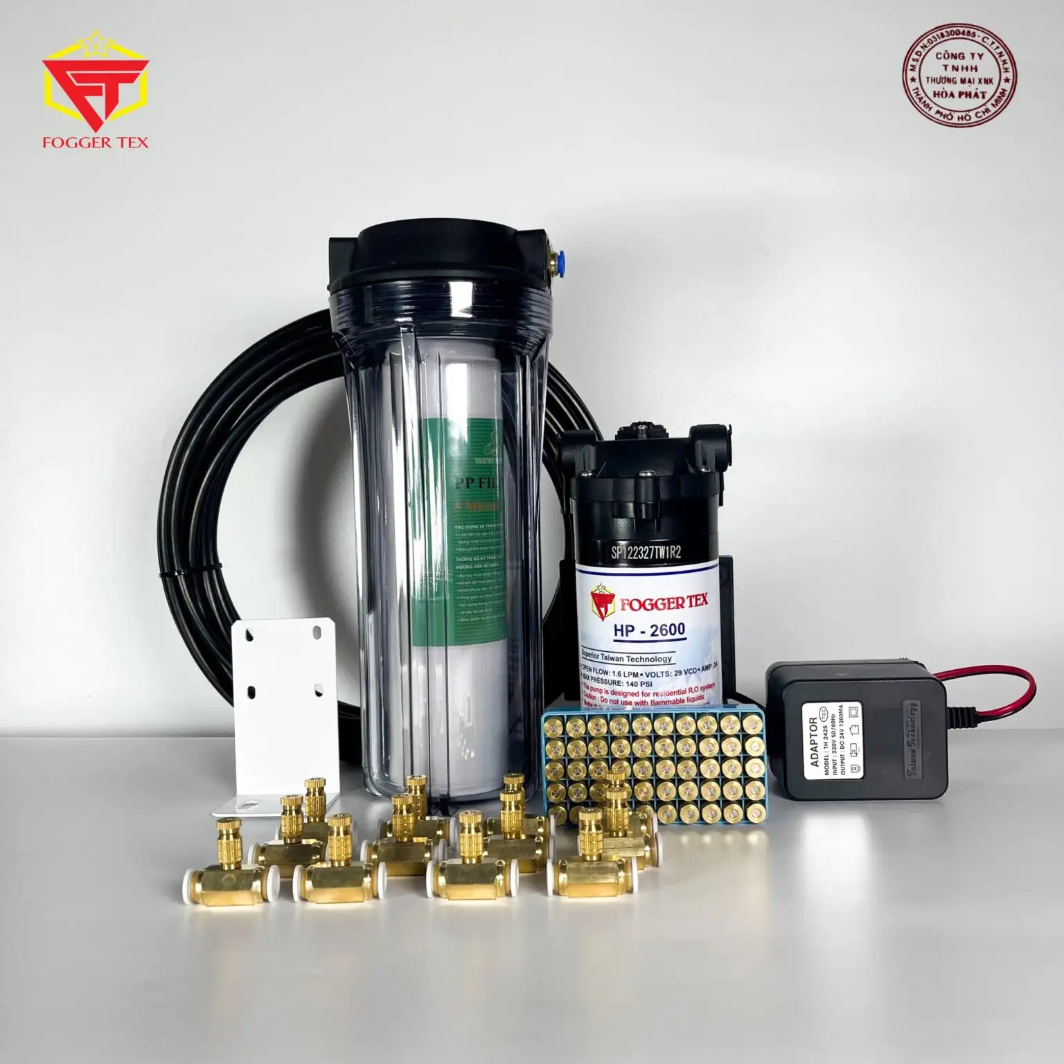 Trọn Bộ Máy Phun Sương 5 Đầu Phun