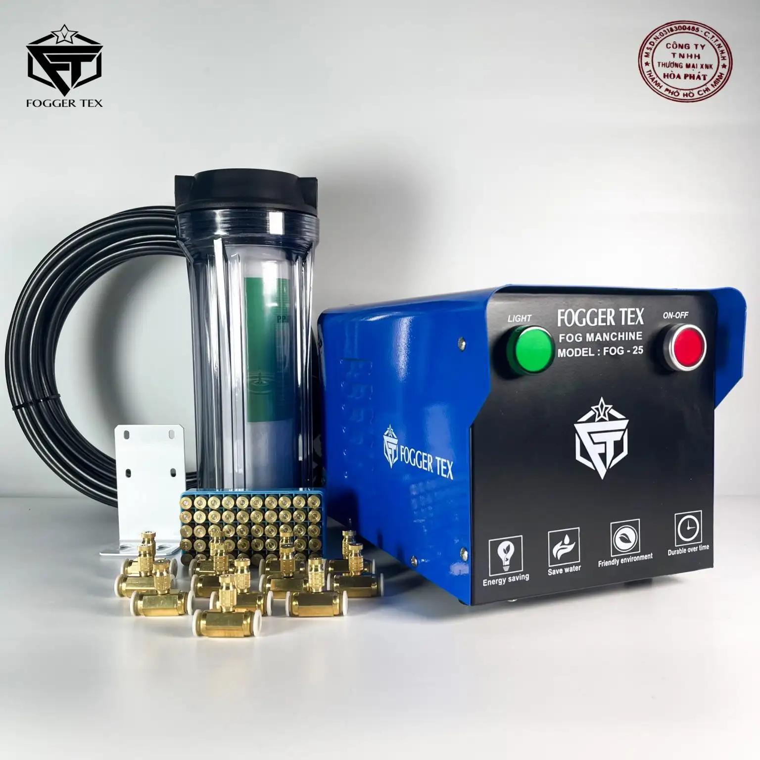 Trọn Bộ Máy Phun Sương Fogger Tex 25 Đầu Phun