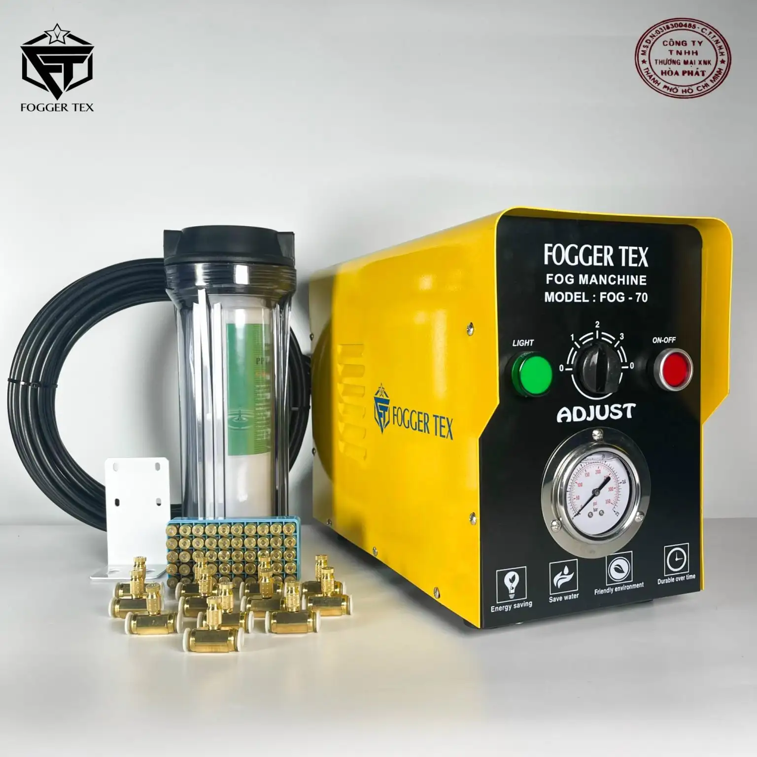 Trọn Bộ Máy Phun Sương Fogger Tex 70 Đầu Phun