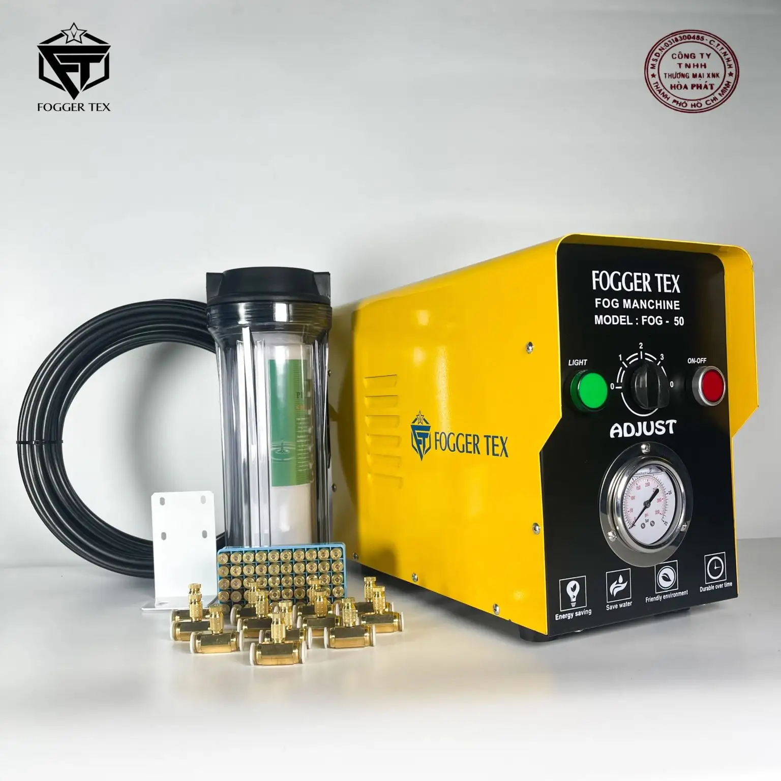 Trọn Bộ Máy Phun Sương Fogger Tex 50 Đầu Phun